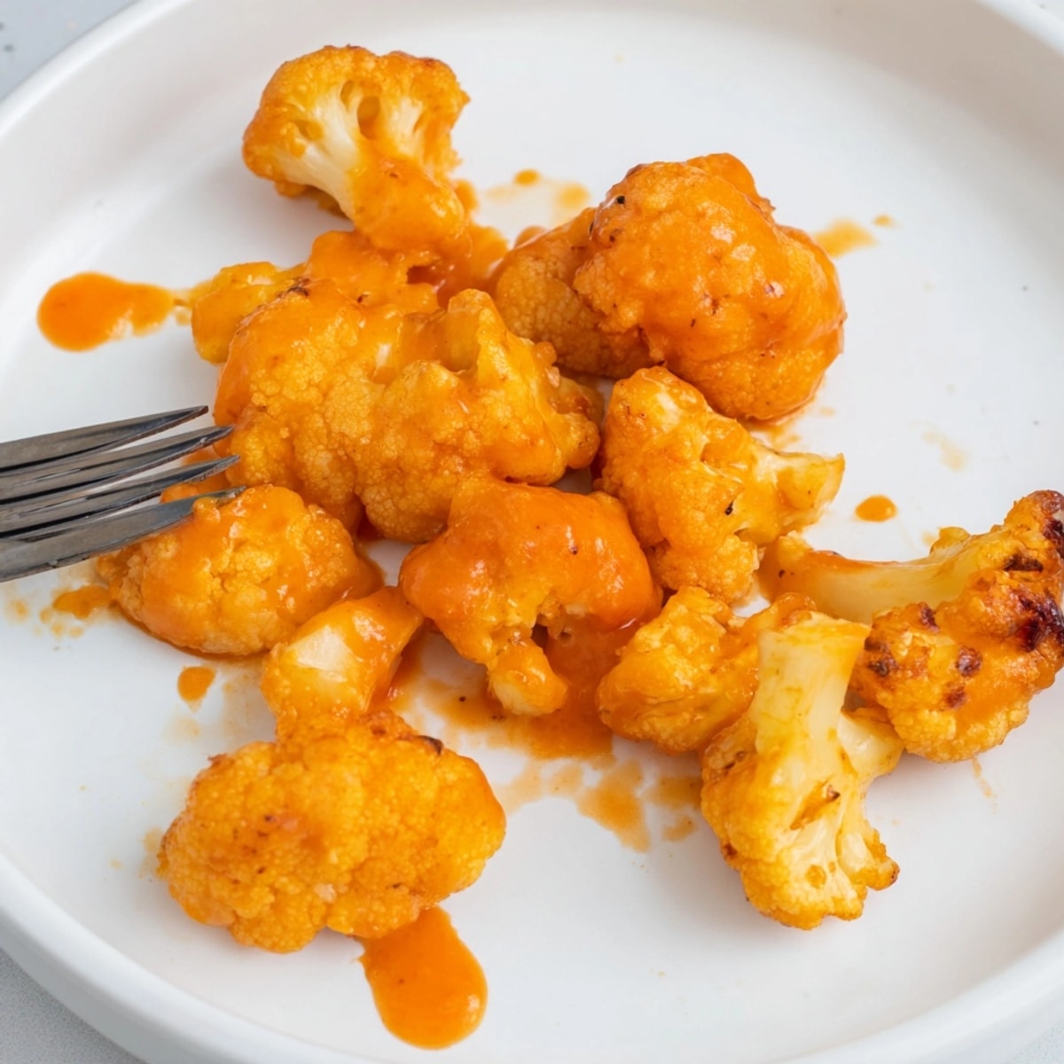 Tangy, saucy Vegan Buffalo Cauliflower Wings, ready for a flavorful plant-based game-day snack.