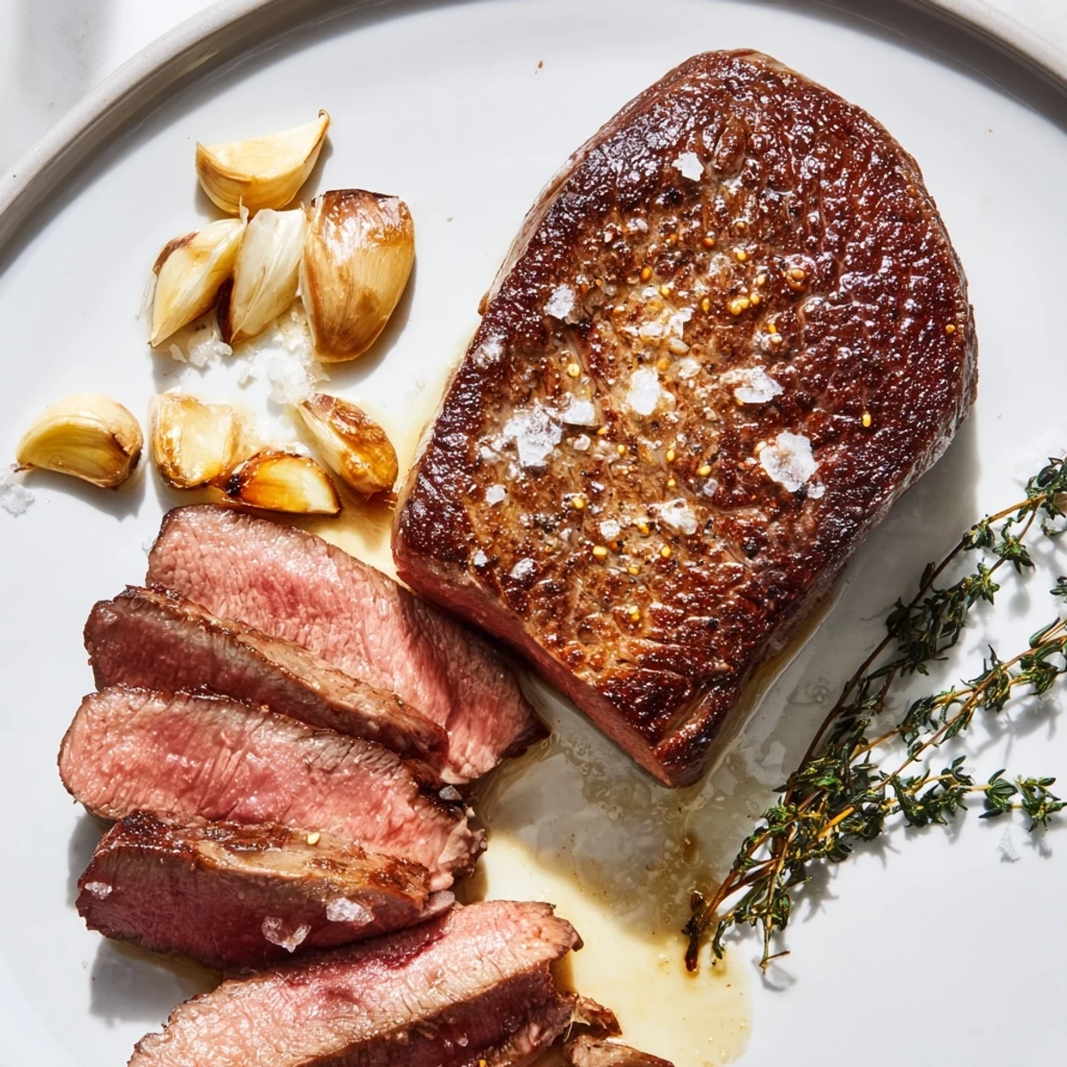 Elegant main course: Deliciously tender oven-roasted beef fillet, perfect for a special dinner.