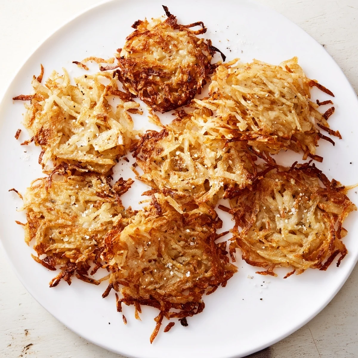 Golden brown, deliciously crispy hash browns, perfect for a hearty and satisfying breakfast meal.