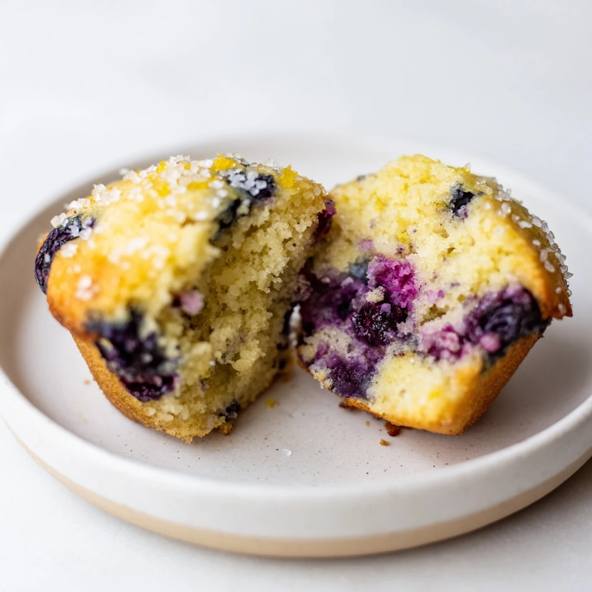 Golden brown Lemon Blueberry Muffins, perfect for a cozy breakfast and bursting with flavor.