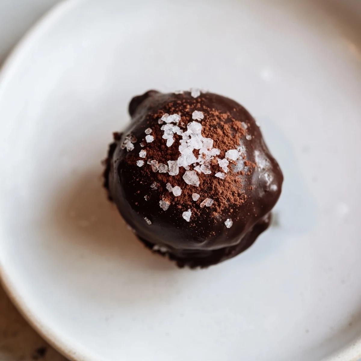 Smooth, cocoa-dusted dark chocolate truffles, a decadent French dessert ready to serve.