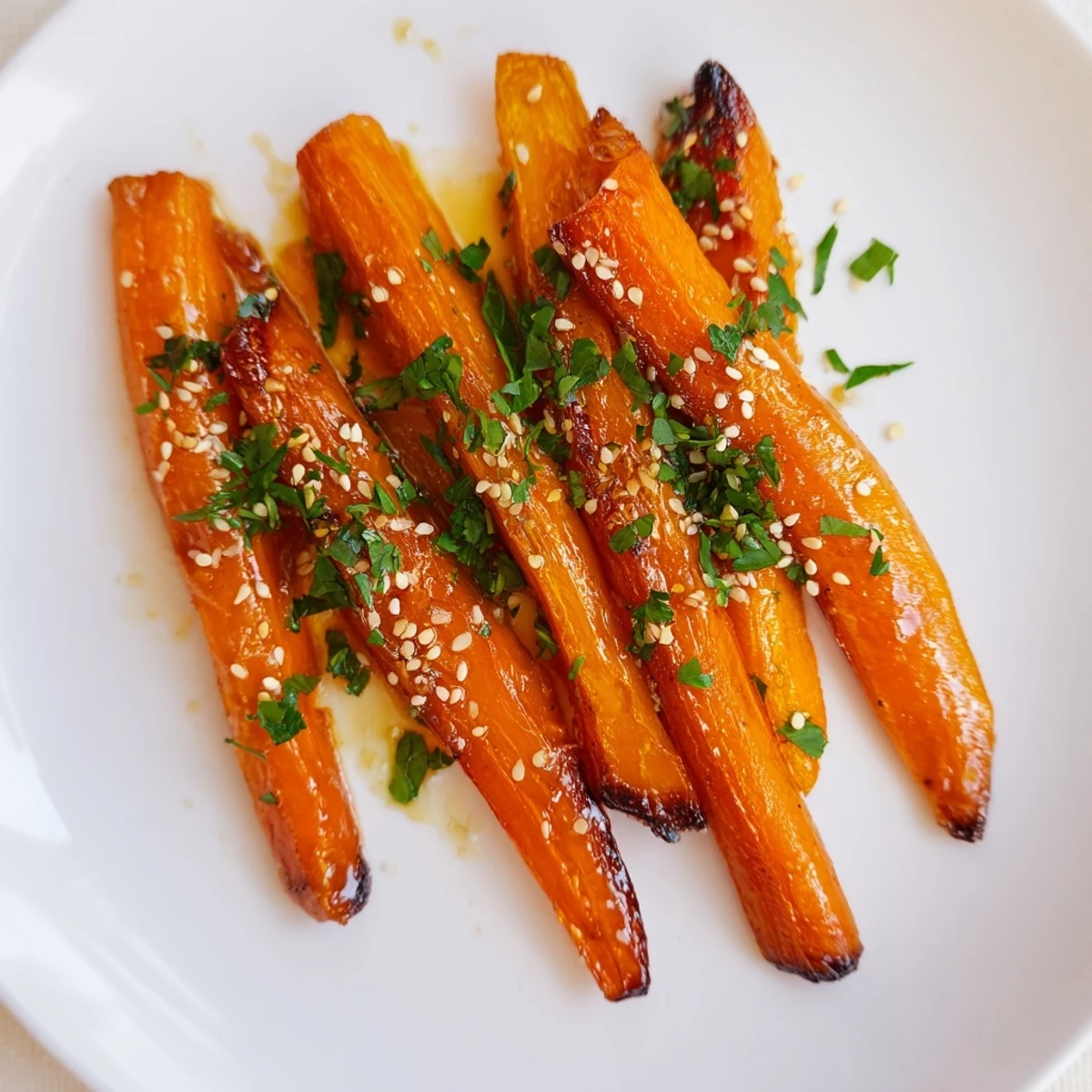 Honey-glazed roasted carrots with cumin offer a sweet and savory taste, a perfect weeknight meal.