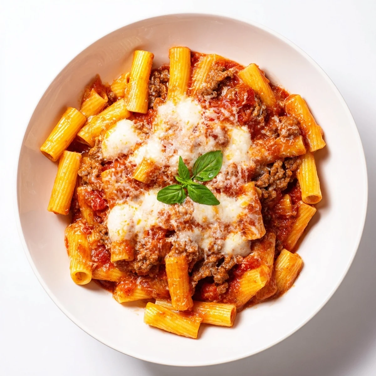 Golden-brown, cheesy baked ziti with ground beef: a comforting, family-favorite Italian meal.