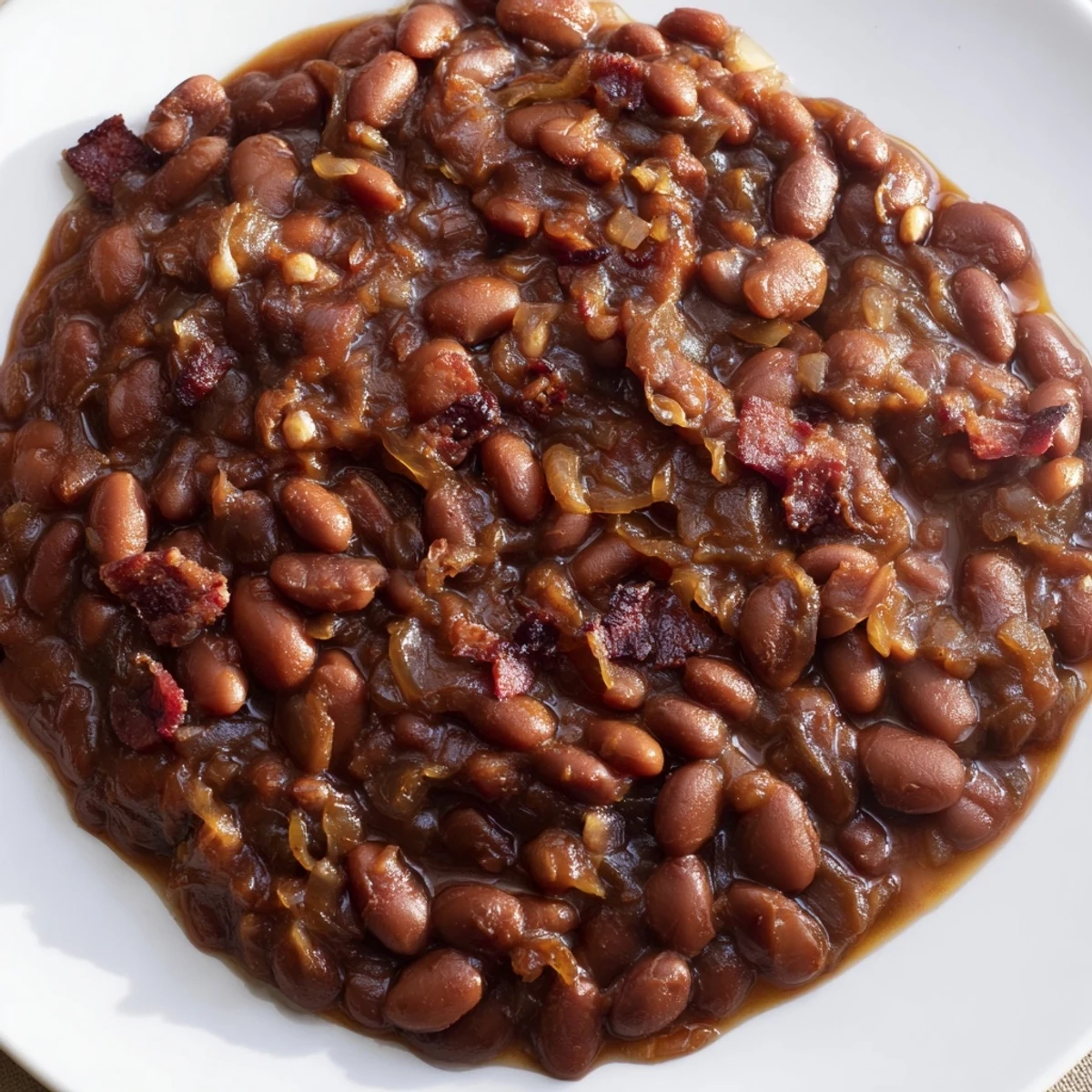 This homemade baked beans side dish, sweet and savory, offers a delightful comfort on your plate.