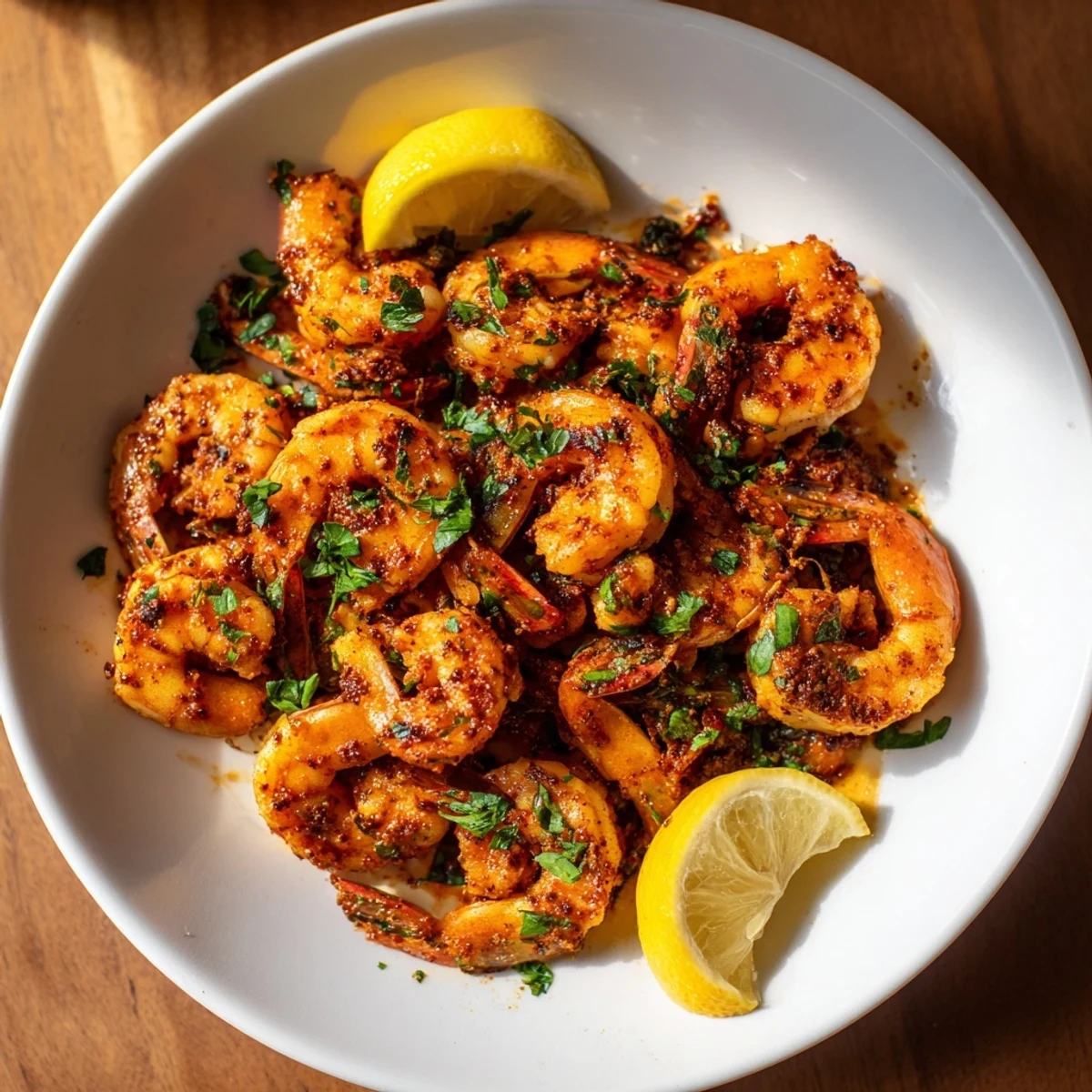 Vibrant photo of cooked Spicy Cajun Shrimp, perfectly seasoned and ready for your dinner table.