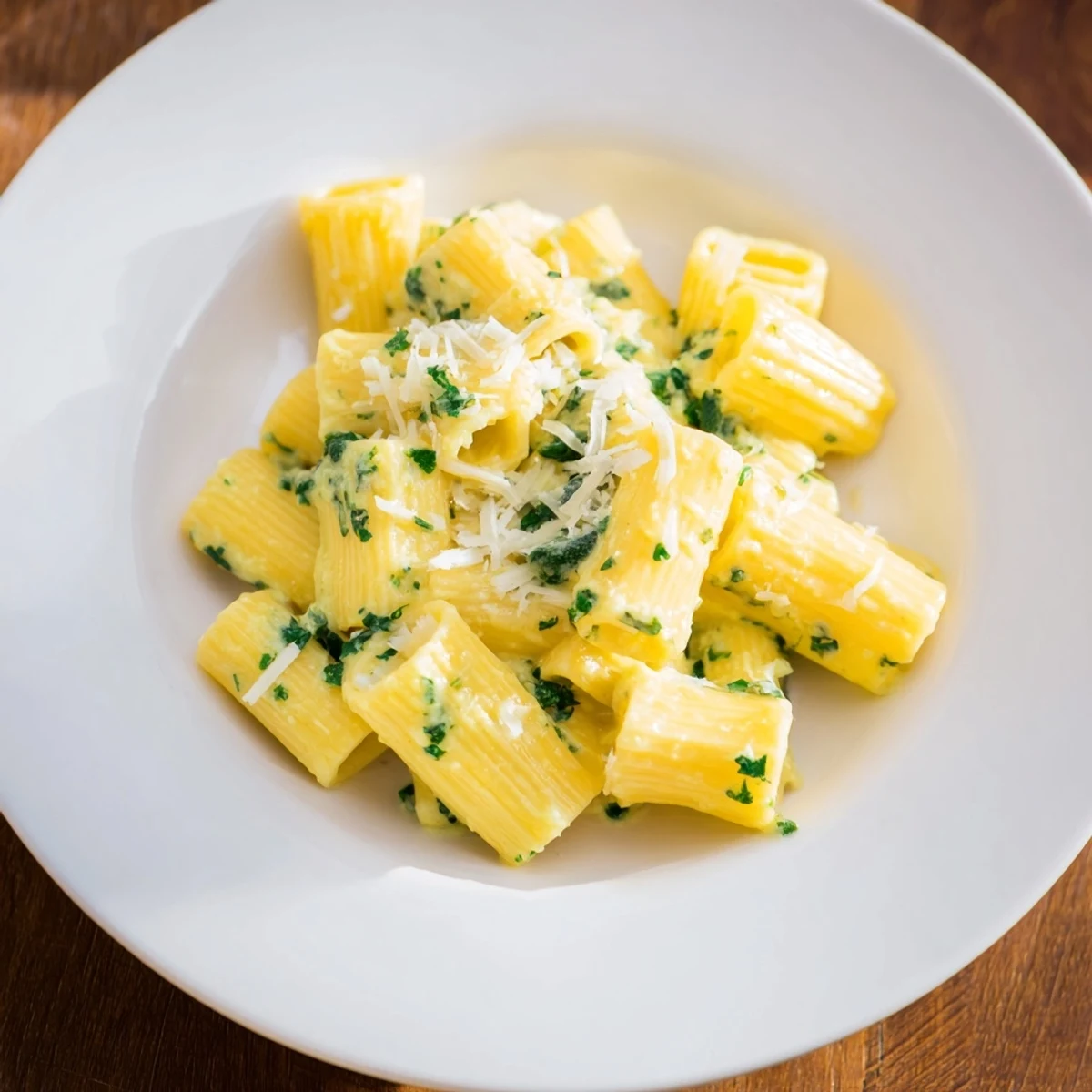 Vibrant photo shows the finished creamy pumpkin pasta; perfect for a quick, comforting weeknight meal.