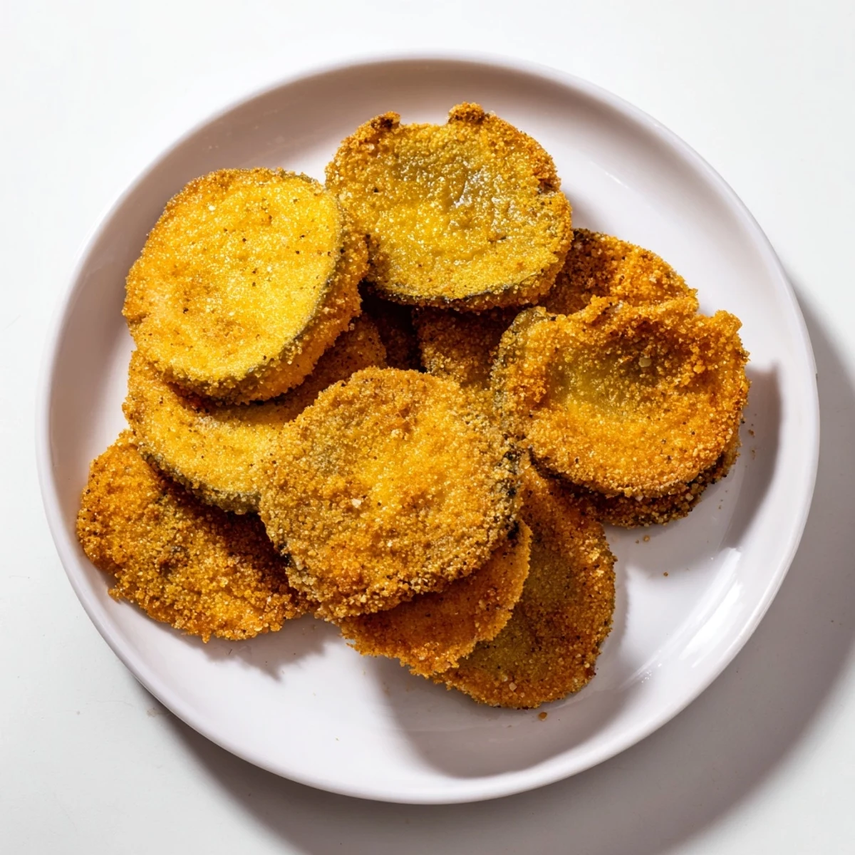 Golden-brown fried pickles, crispy and irresistible, perfect for a Southern-style appetizer or snack.