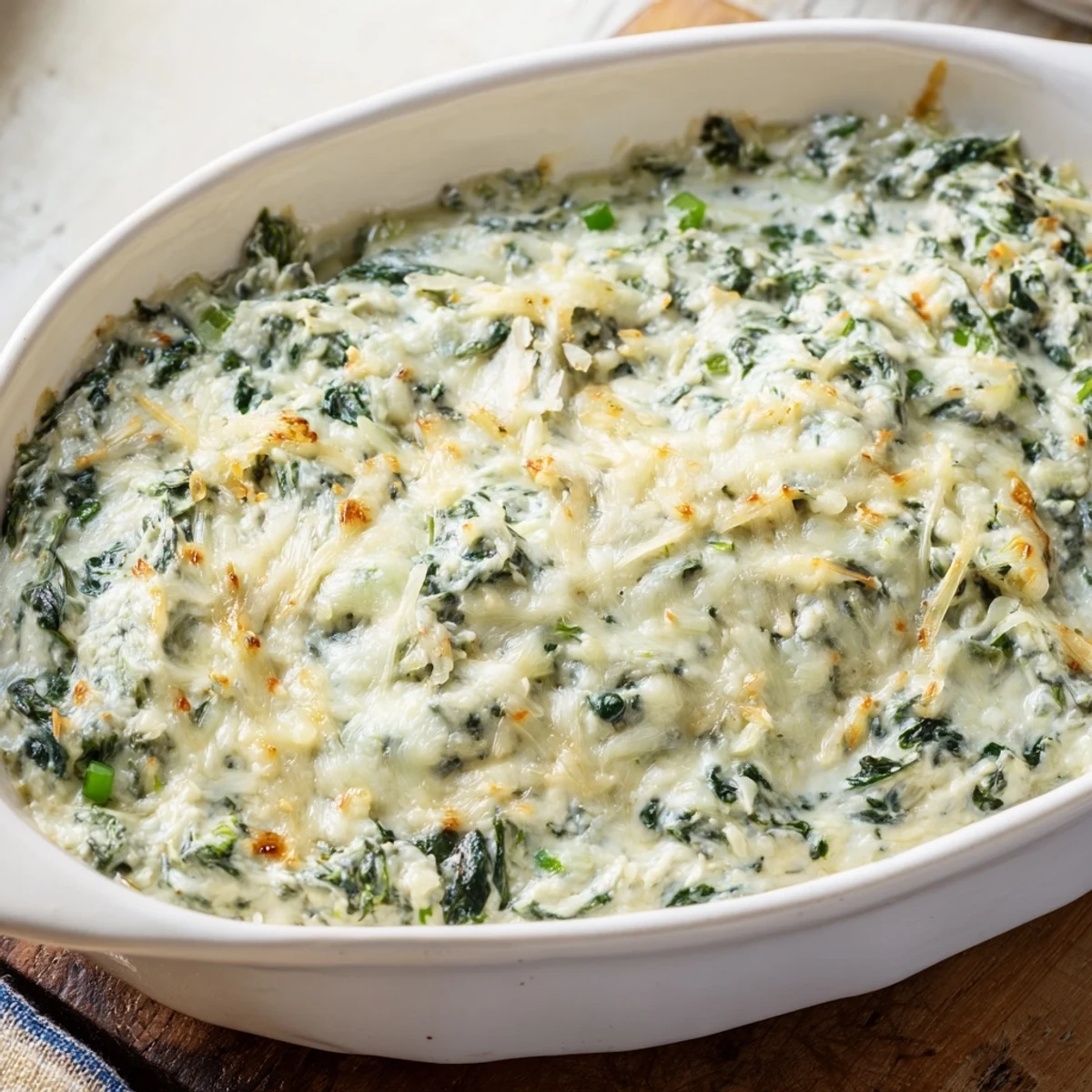 Golden and delicious Spinach Dip, served warm with crisp crackers perfect for sharing.