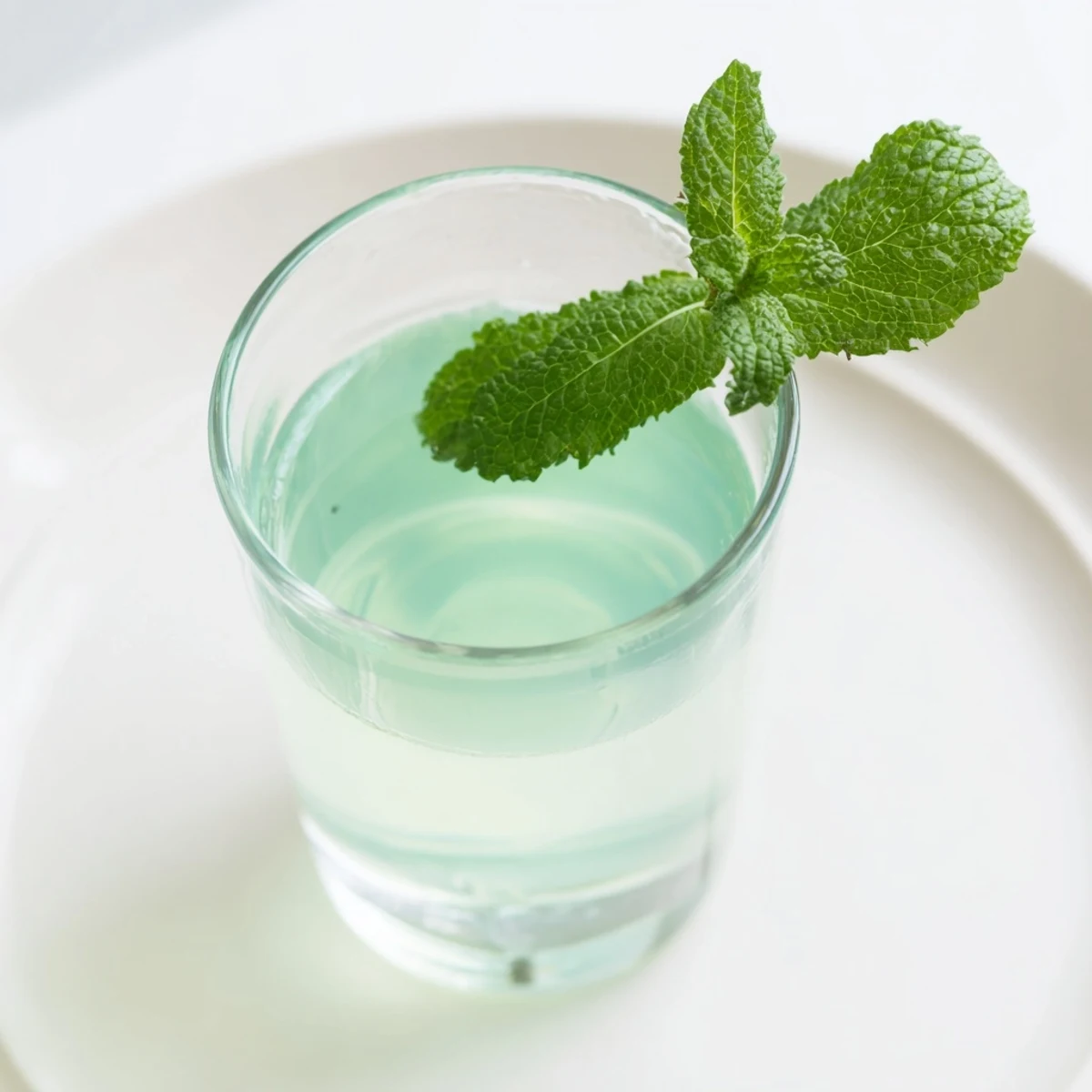 Homemade Cordial Peppermint with a hint of green, ideally served over ice or mixed in cocktails.