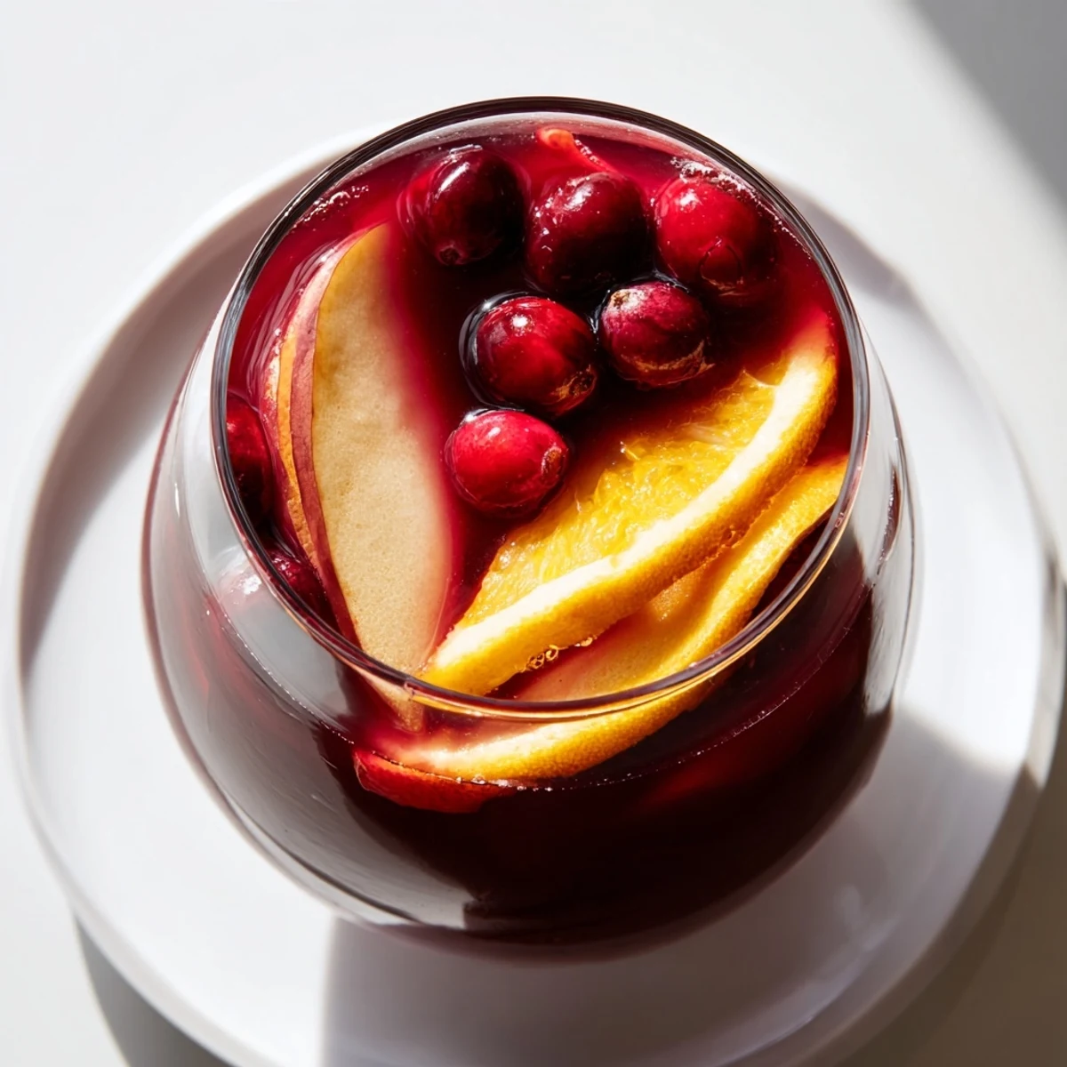 Bright red Spiced Holiday Punch simmering with warming spices, perfect for a cozy winter beverage.