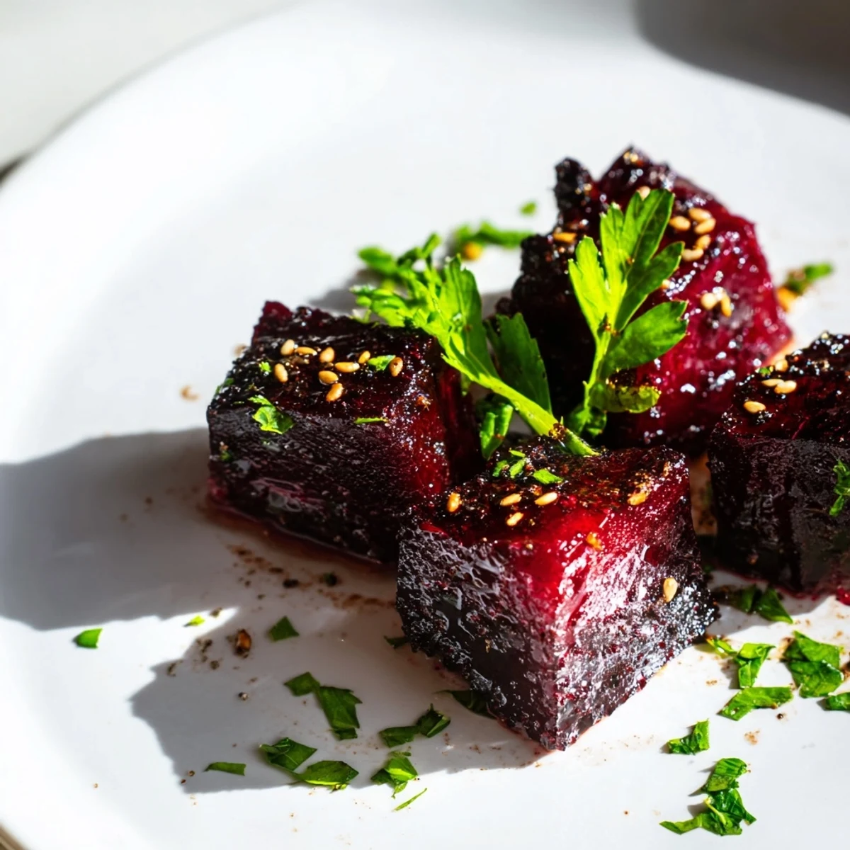Vibrant, tender Roasted Beetroot with caramelized edges, ready to enjoy as a delicious side.