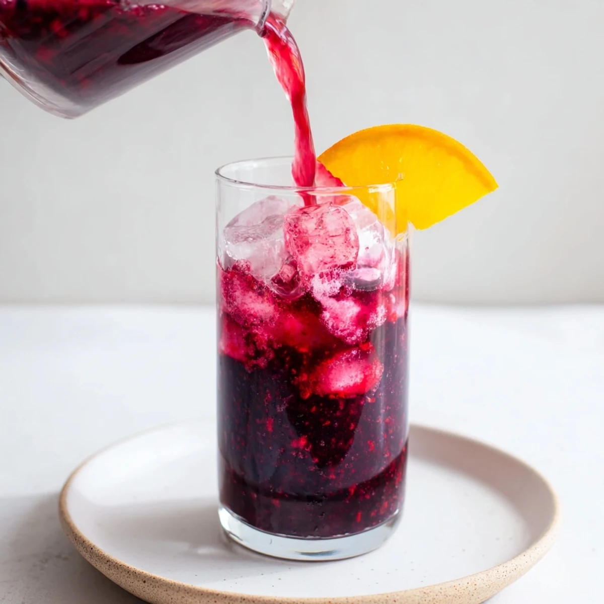 A refreshing glass of Winter Berry Juice, a smooth blend of fruits perfect for a healthy start.