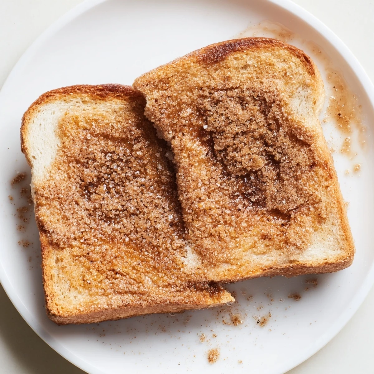 Crispy, buttery Cinnamon Toast, featuring a light brown crust and sweet, fragrant cinnamon-sugar topping, ready to eat.