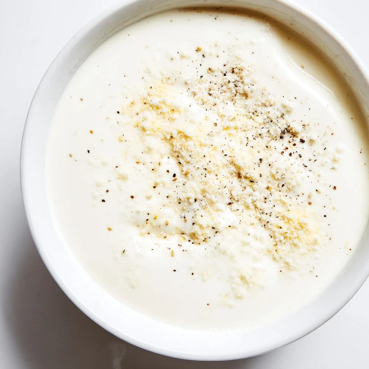 Close-up of Creamy Milk Sauce being whisked in a saucepan, steam rising, with Parmesan and nutmeg nearby for flavor.