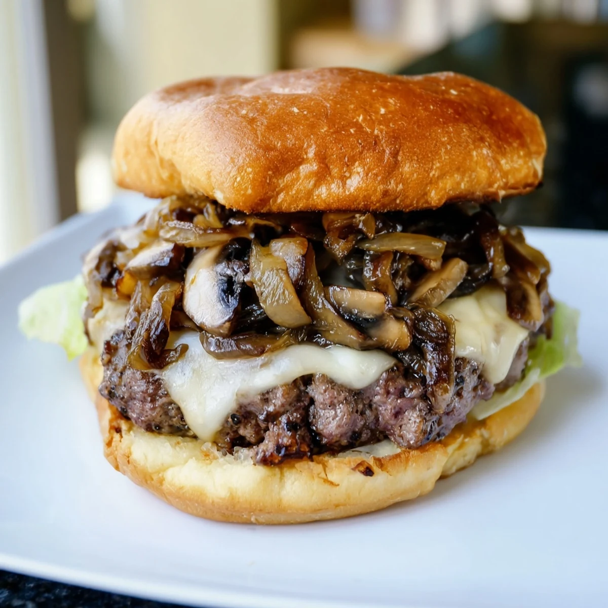 Mushroom Swiss Burger Onions