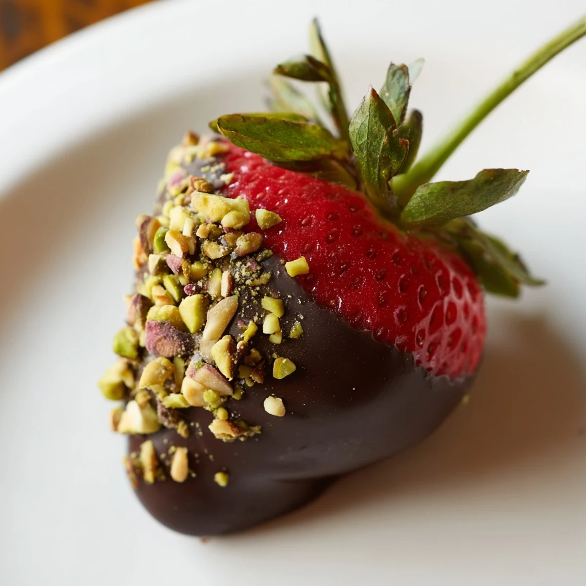 Platter of Chocolate Dipped Strawberries with Nuts paired with sparkling wine for an elegant dessert party.  