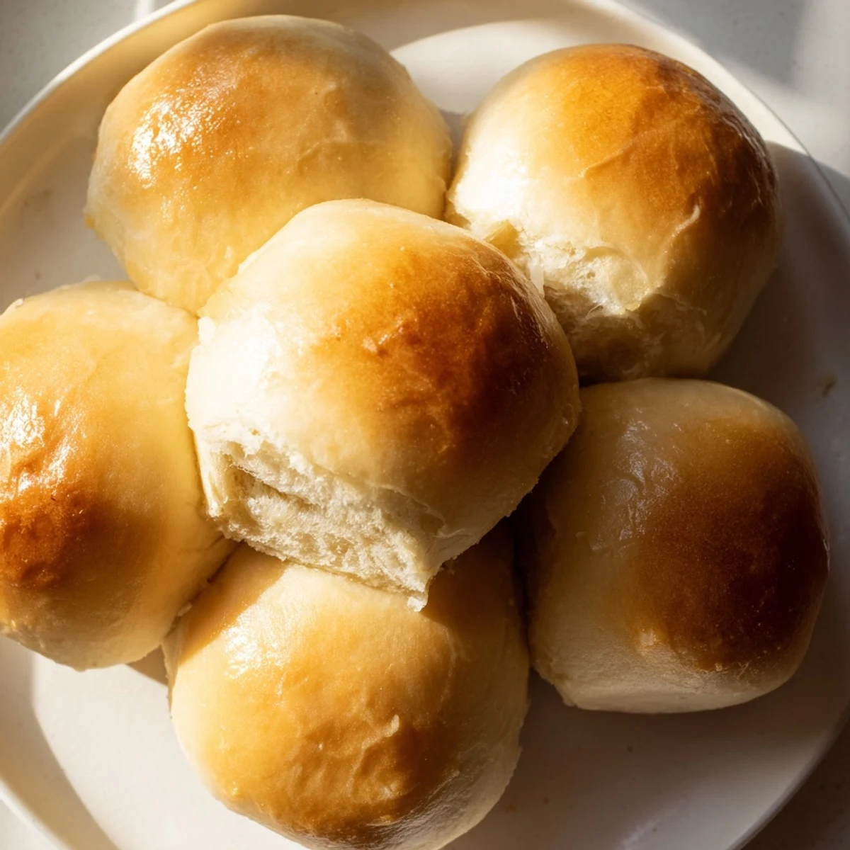 Freshly baked Best Vegan Dinner Rolls displayed beside a jar of vegan butter and herbs on a rustic wooden table.