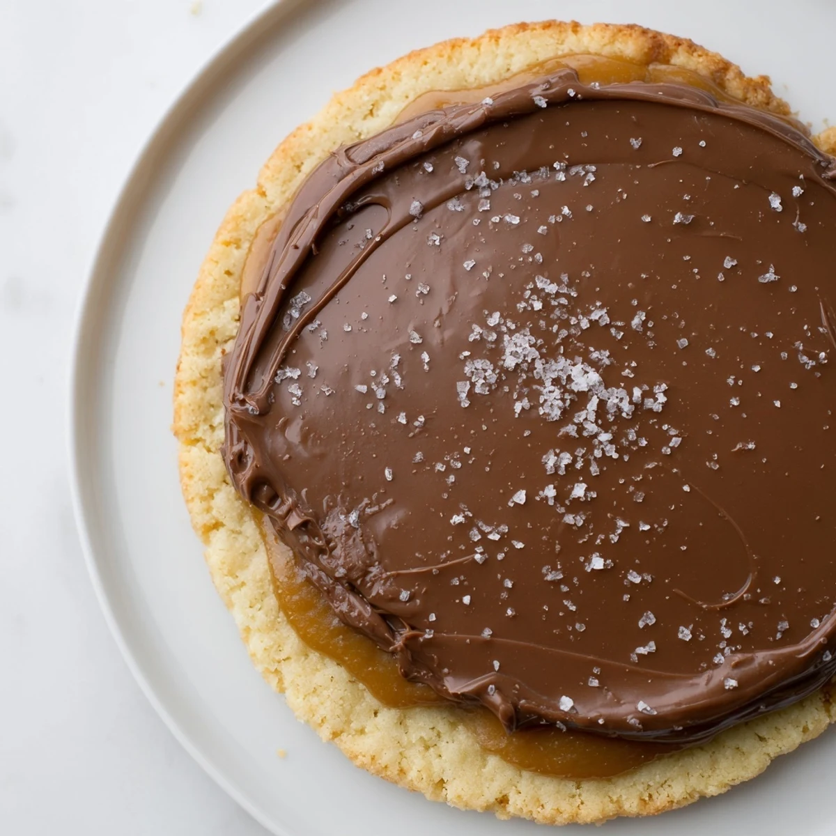 Golden-brown Twix Cookies with creamy caramel and milk chocolate layers are beautifully arranged on a cooling rack.