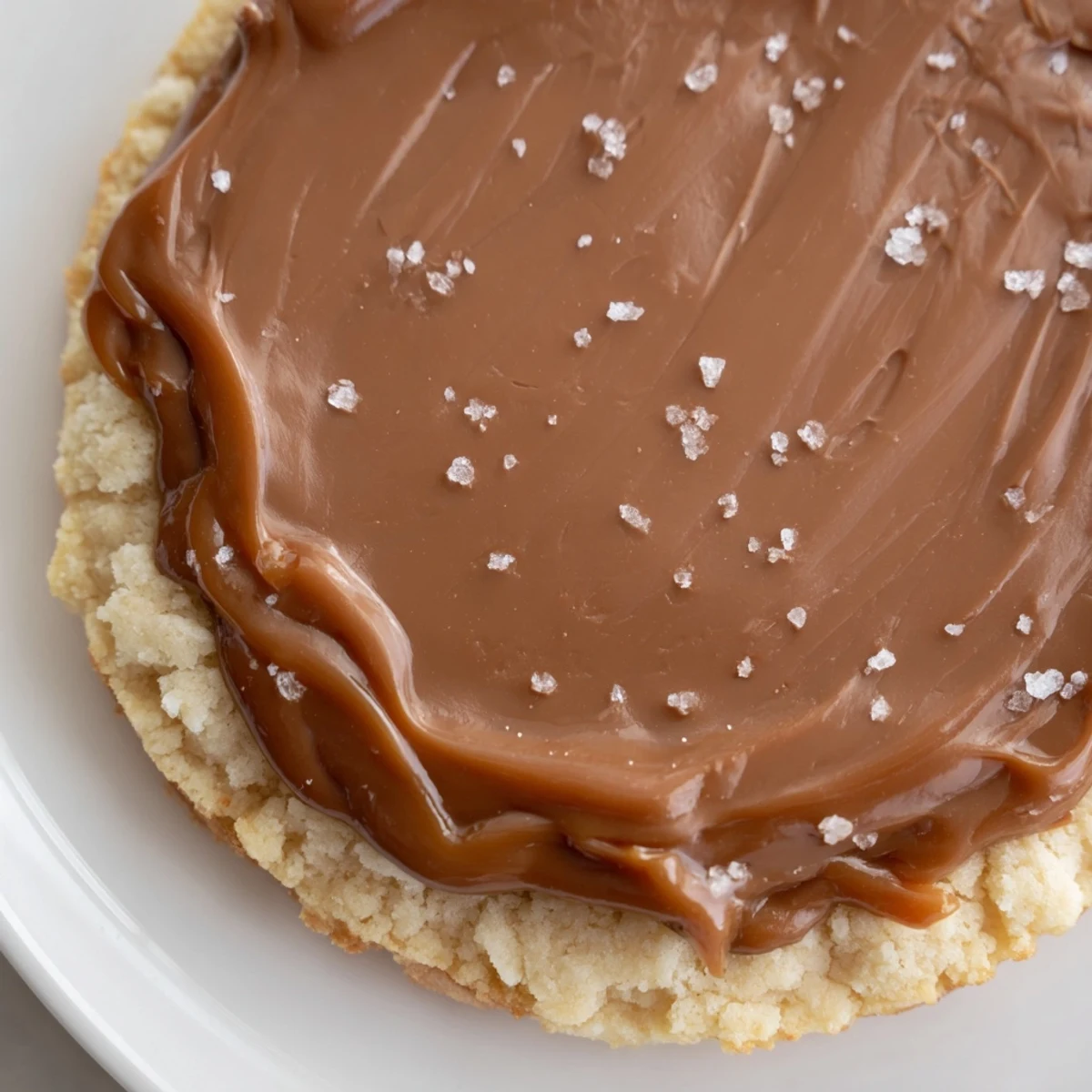 Close-up of freshly baked Twix Cookies showing buttery shortbread topped with melted chocolate and soft caramel.