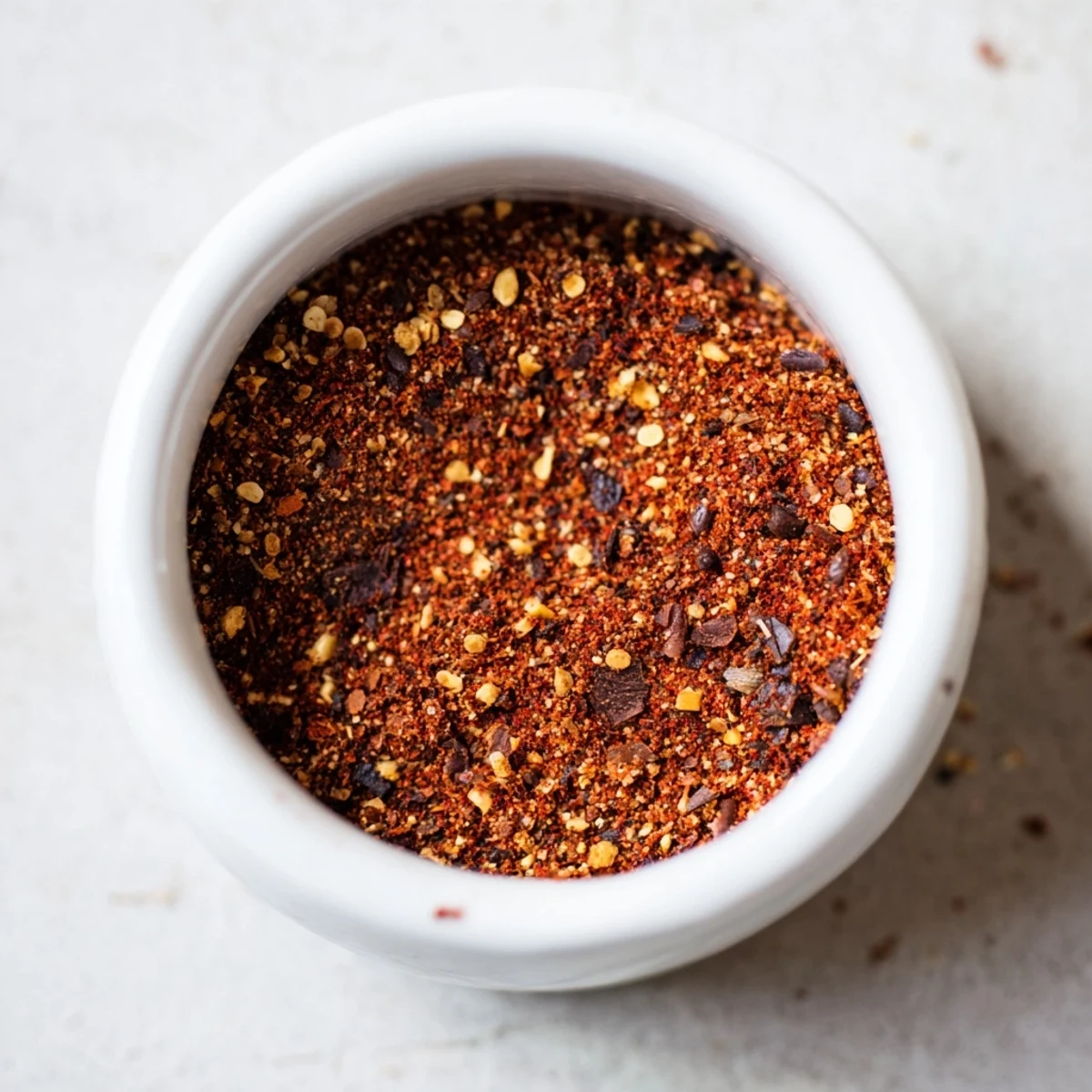 The Easy Homemade Taco Seasoning Mix is shown in a small glass bowl next to fresh taco toppings like lime, cilantro, and diced tomatoes.