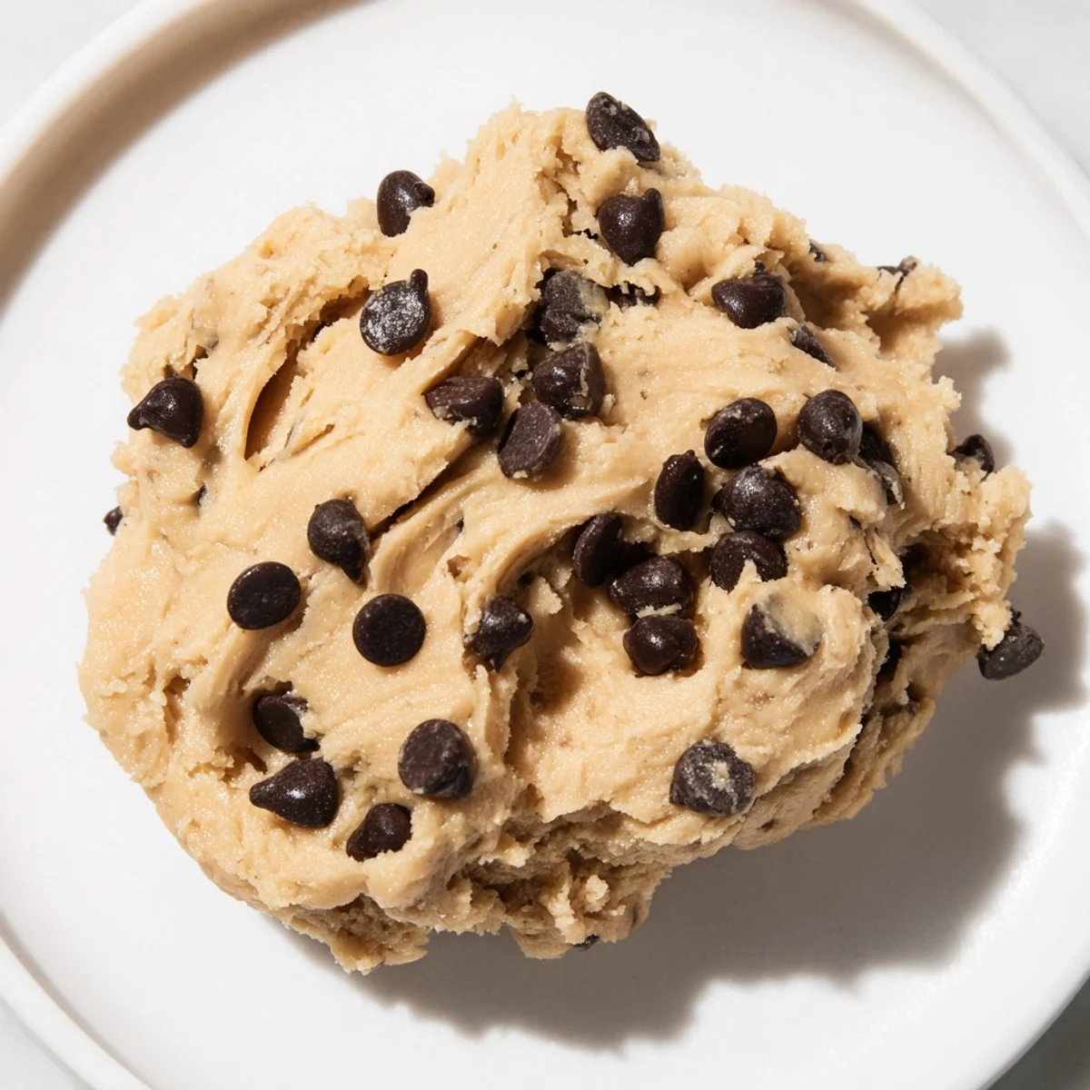 Served in a small jar, this Chocolate Chip Greek Yogurt Cookie Dough is topped with extra mini chocolate chips.