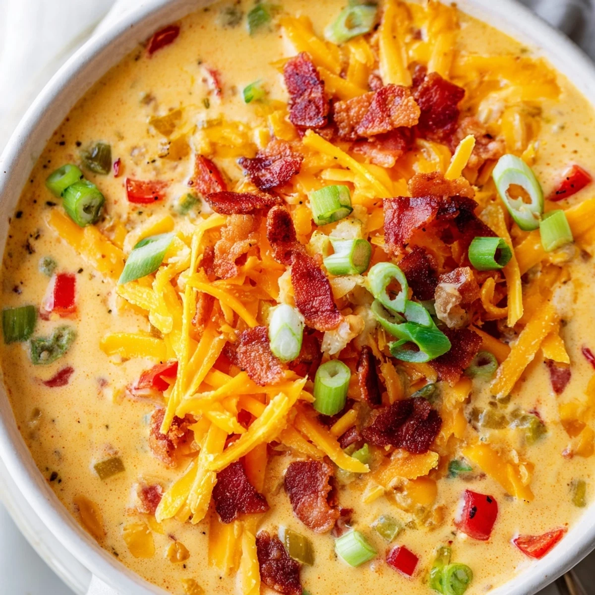 Steaming Spicy Jalapeño Popper Soup With Grilled Cheese Dippers paired with golden, melted cheese strips for dipping.
