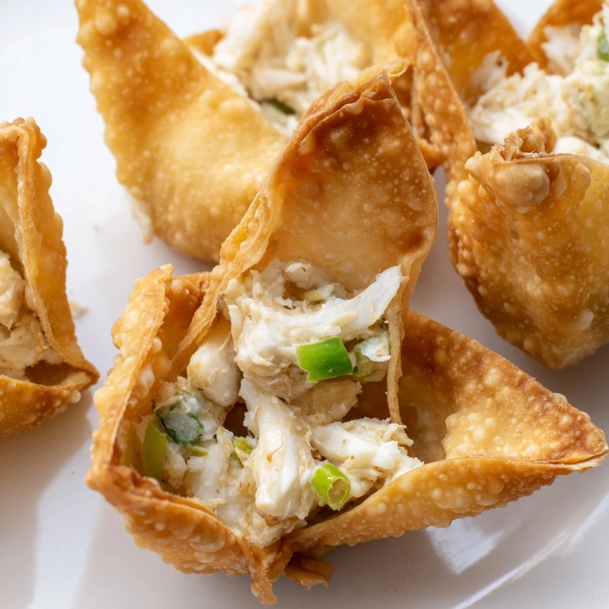 Freshly made Crispy Crab Rangoon Bombs served warm with a side of sweet chili dipping sauce.
