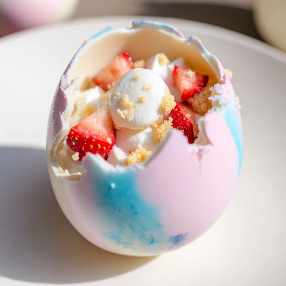Strawberry Shortcake Easter Egg Bombs in pastel colors, perfect for Easter brunch or spring gatherings.