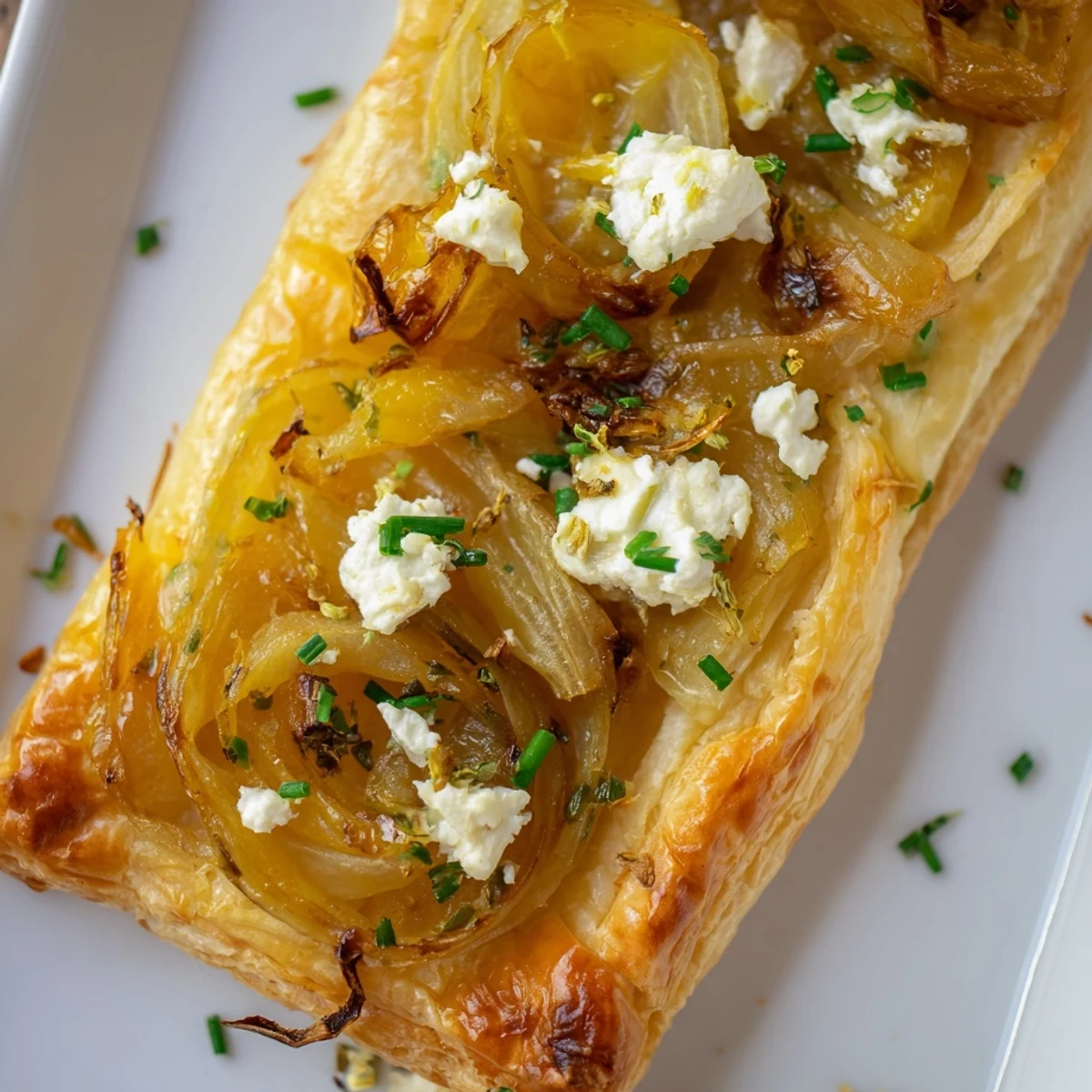 Buttery French appetizer tarts topped with sweet onions and creamy goat cheese, baked until golden