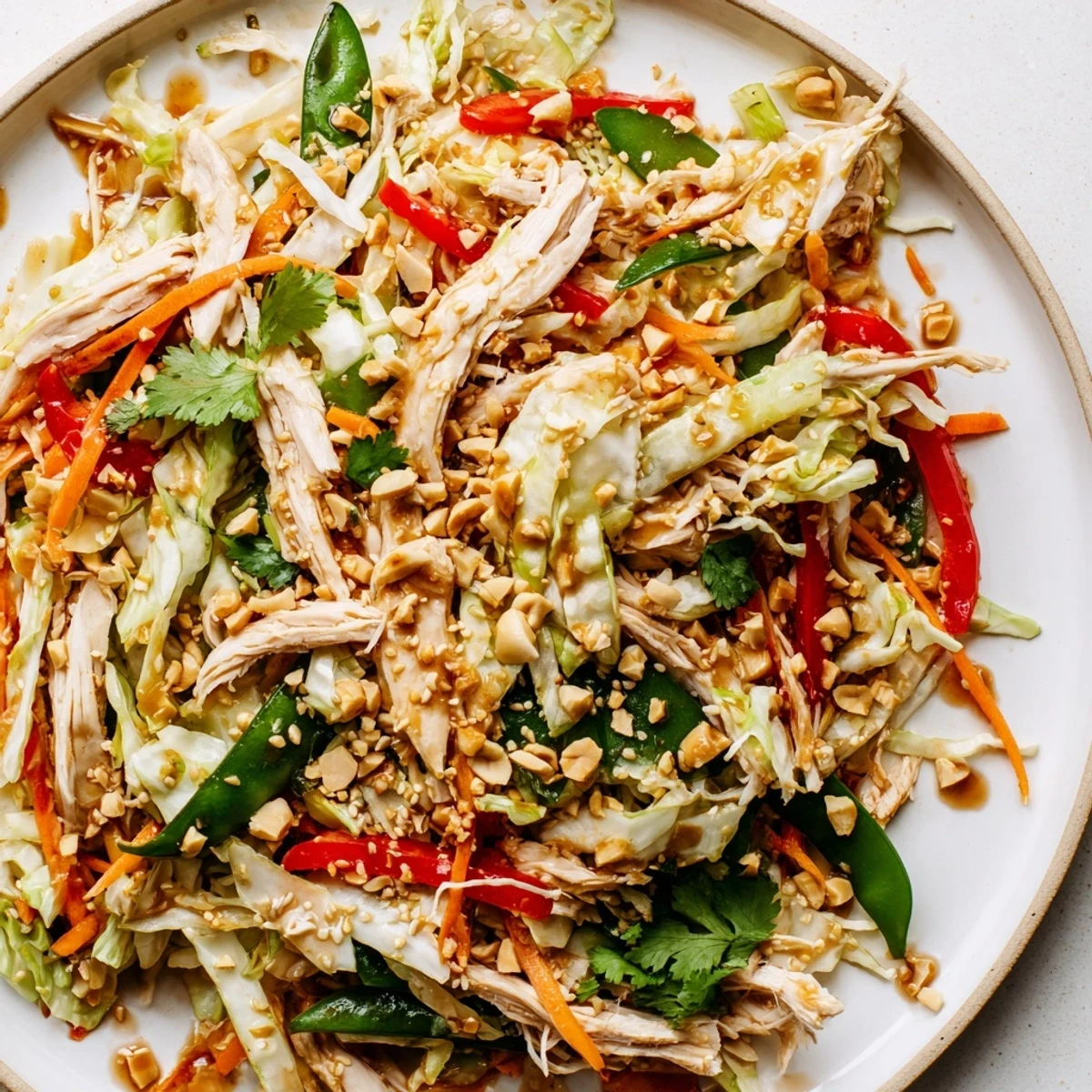Fresh rotisserie chicken and crunchy cabbage tossed with zesty Asian flavors