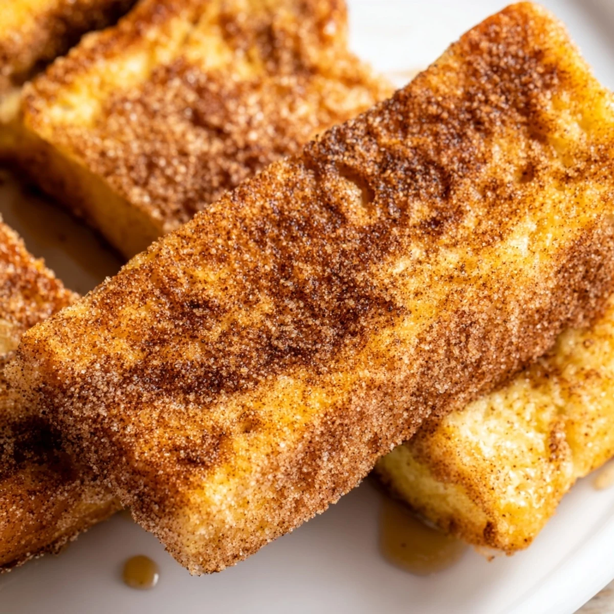 Fluffy cinnamon French toast sticks tossed in sweet cinnamon sugar, perfect for breakfast dipping