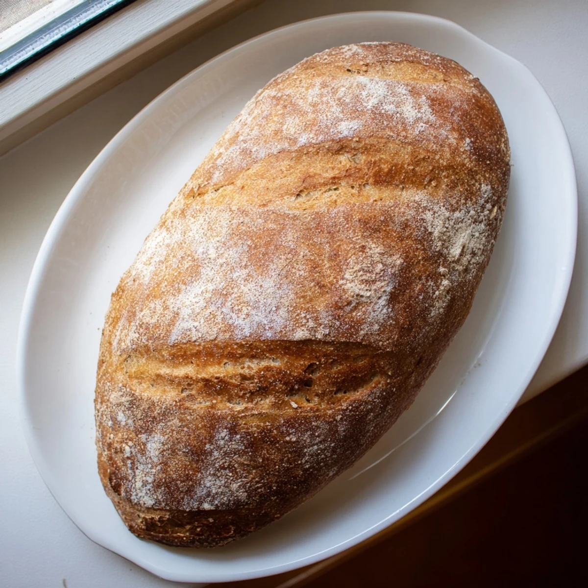 Homemade crusty Italian bread with a perfectly crispy exterior and soft airy texture