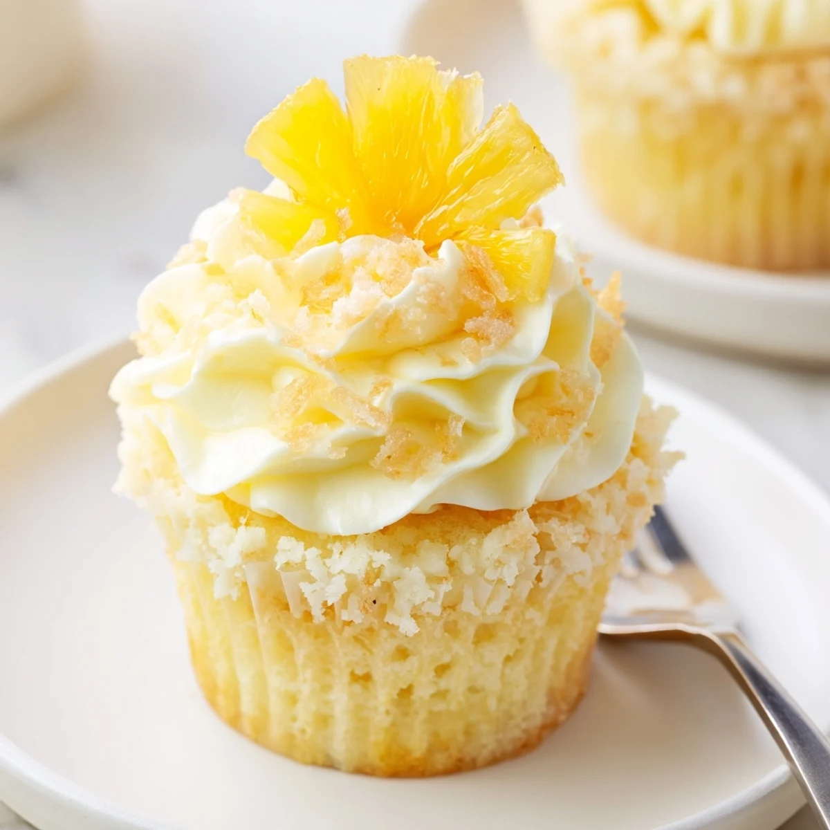 Bright Dole Whip Cupcakes Recipe plated on a cooling rack, tropical aroma visible