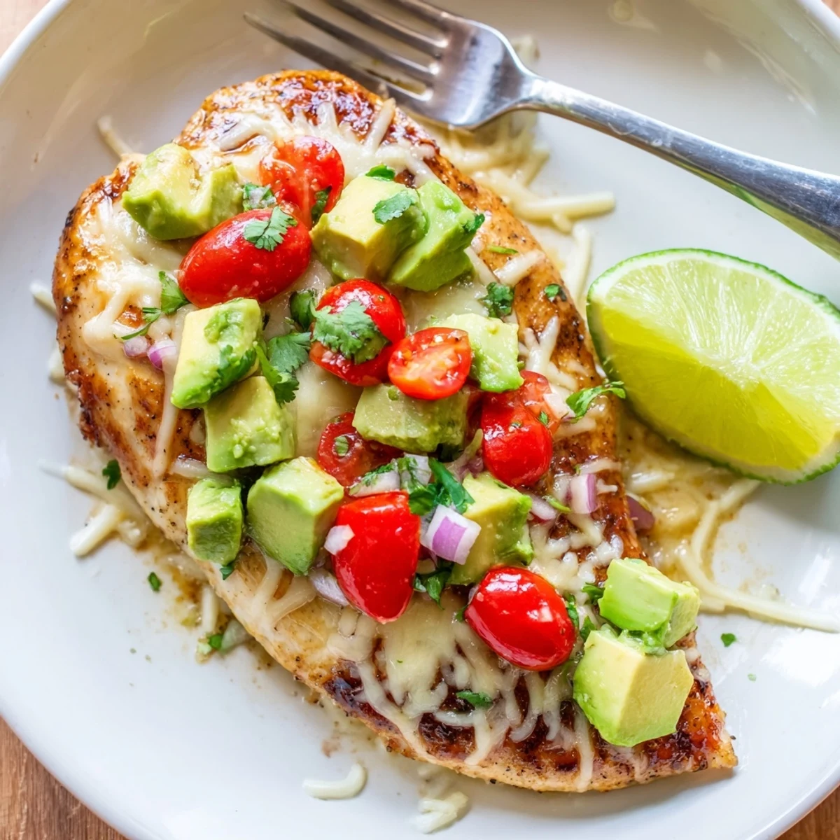 Fiesta Lime Chicken With Avocado sizzling on a hot grill, citrus aroma