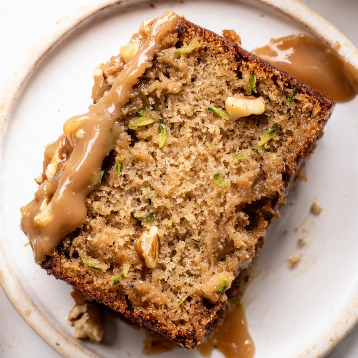 Sliced and ready to enjoy, Zucchini Cake With Brown Sugar Icing beside coffee
