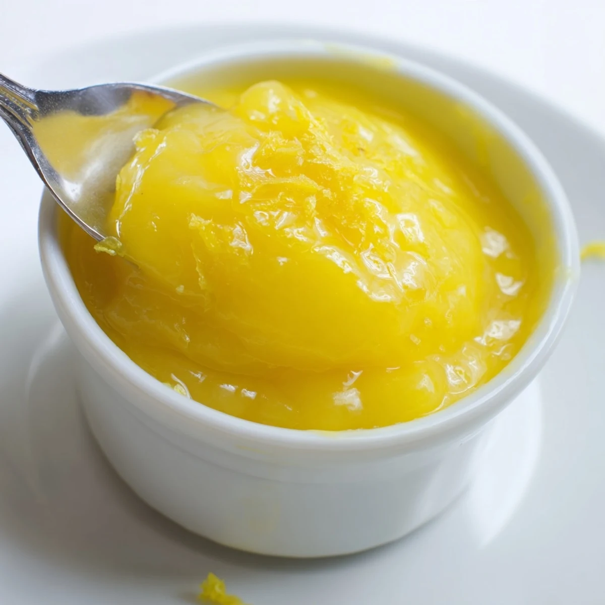 Small-batch Lemon Curd Recipe whisked smooth in double boiler, silky texture