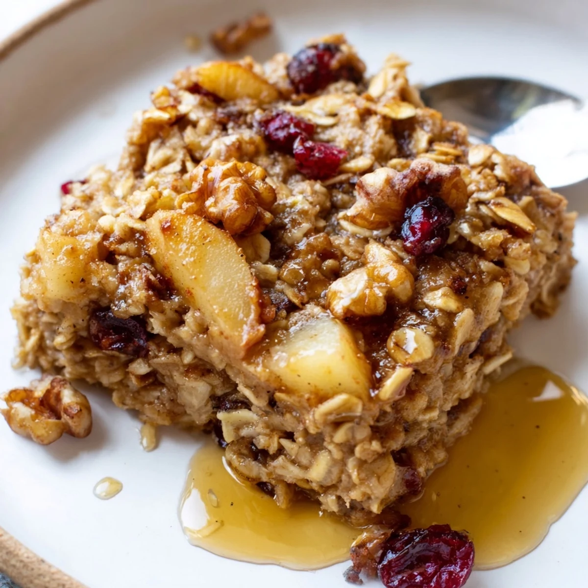 Fresh from oven Delicious Apple Cinnamon Oatmeal Bake Recipe For Mornings fragrant with cinnamon