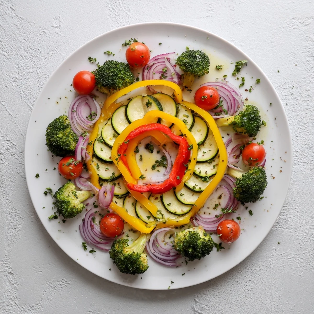 A skillet of Garlic Infused Olive Oil Sauteed Veggies, caramelized edges.