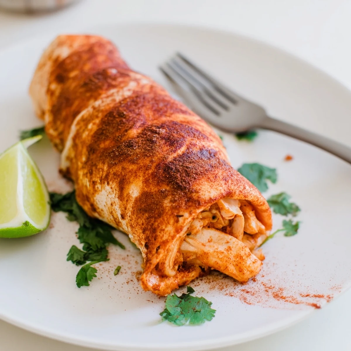 Golden baked chicken fajita roll ups sliced to reveal melty cheese and colorful peppers