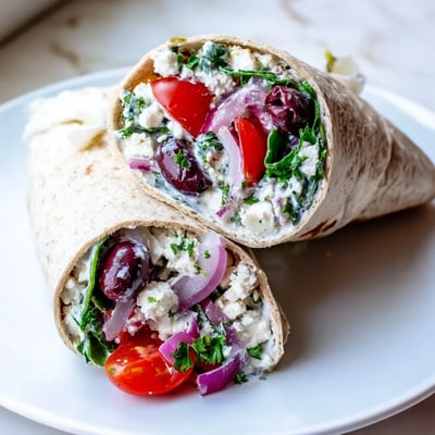 Mediterranean Wrap with Feta Olives